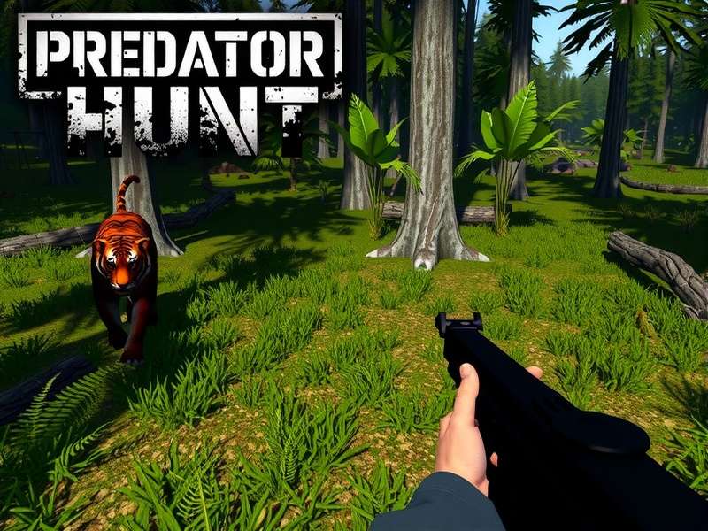 Predator Hunt Gameplay Screenshot Predator Hunt Gameplay showing a player tracking a tiger in a forest