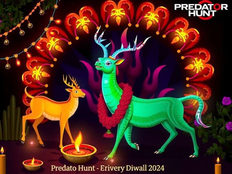 Predator Hunt Diwali Special Event Predator Hunt Diwali event showing glowing animals and festival decorations